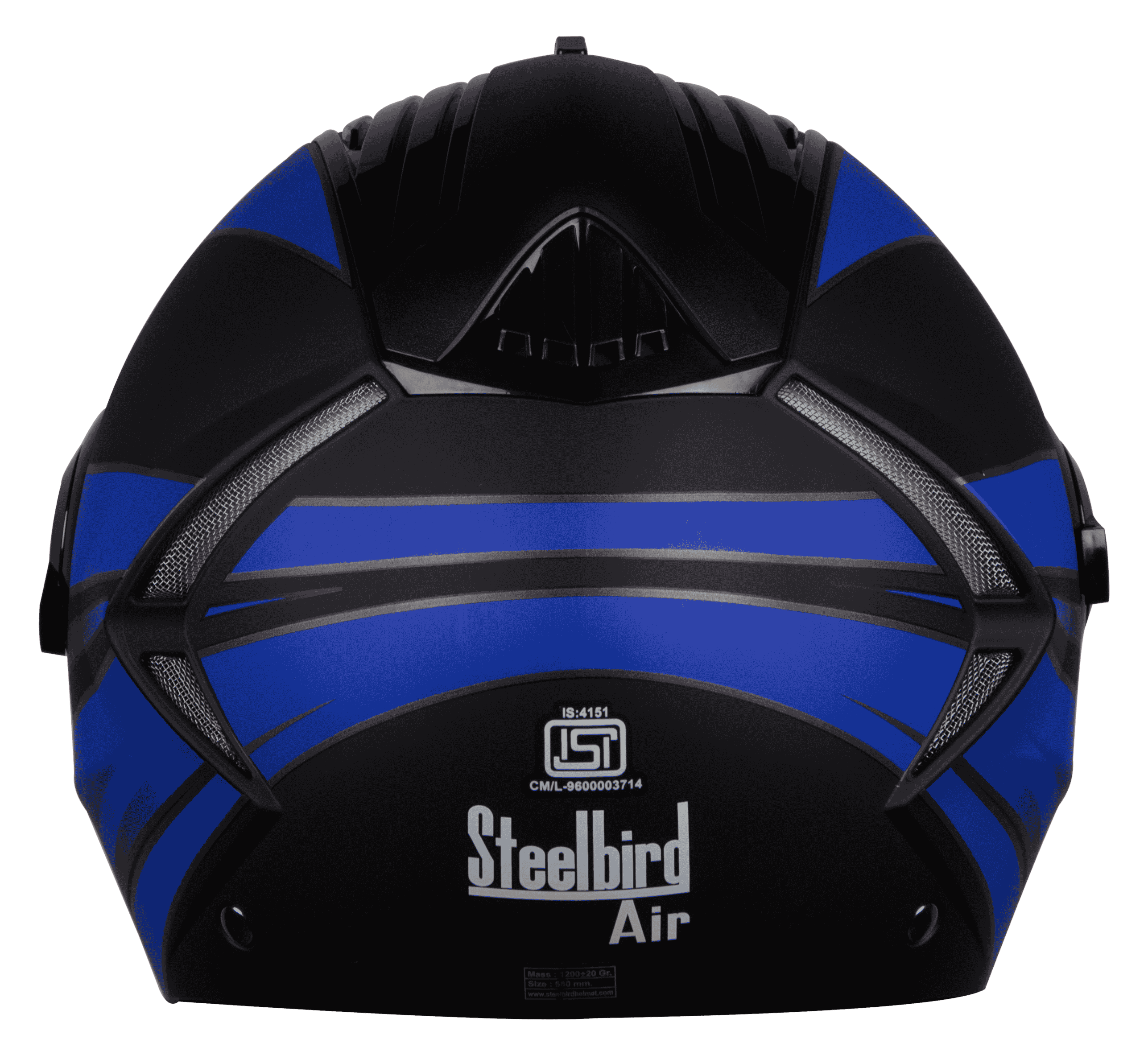 SBA-2 Streak Glossy Black With Blue ( Fitted With Clear Visor Extra Gold Chrome Visor Free)